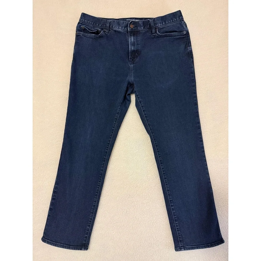 Banana Republic Mens Travel Jean SL 36x30 Blue Rinse‎ Slim Stretch 629068-00